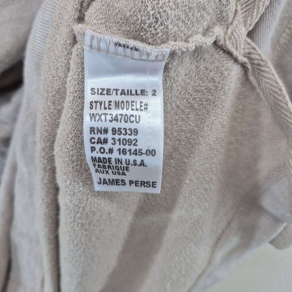 James Perse Cowl Neck Slub Top Women's Size 2 / Medium Beige Made in USA - Picture 5 of 9